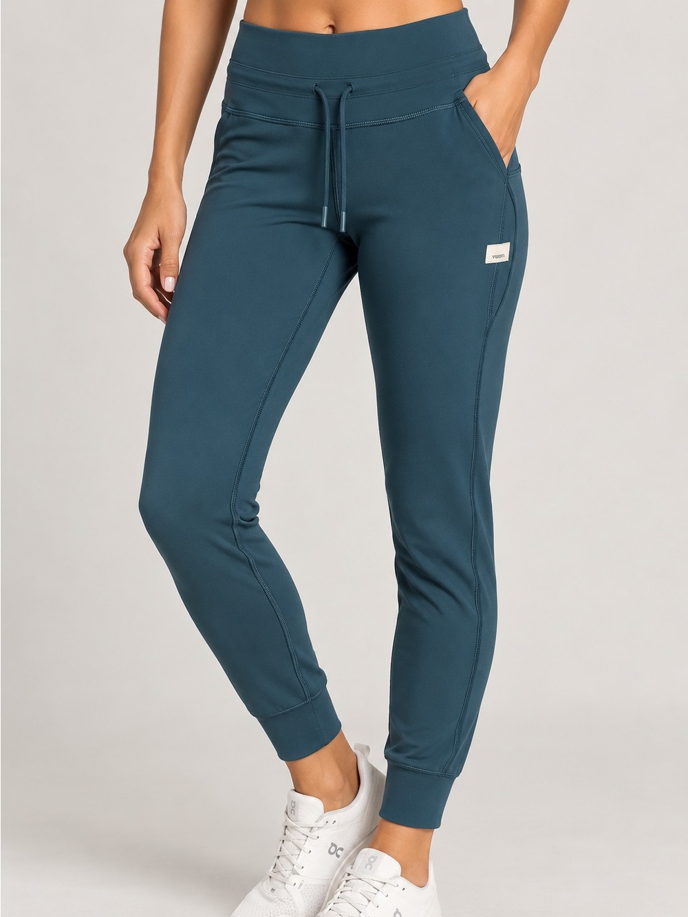 Vuori Daily Leggings Joggers Women’s M Teal Blue High Rise Drawstring Like New